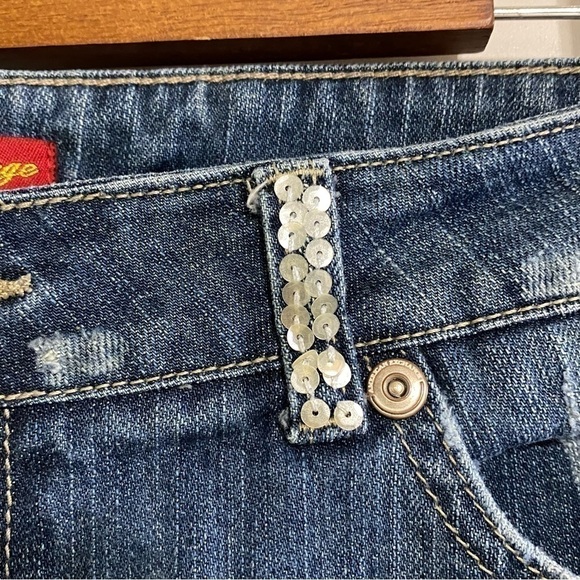 Vintage American Exchange boho embellished kick crop jeans size 32 - Picture 5 of 16